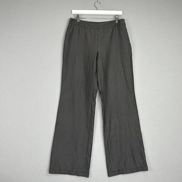 Akris Wide Leg Dress Pants Womens 8 Gray Silk Blend Flare Trouser Office Luxury - Picture 1 of 13